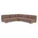 June Dark Brown Performance Fabric 3 Piece Modular Corner Sectional with Pillows