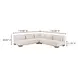June Oatmeal Performance Fabric 5 Piece Modular Corner Sectional with Pillows