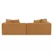 Davie Golden Yellow Performance Fabric 2 Piece Modular Sofa Sectional with Pillows