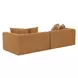 Davie Golden Yellow Performance Fabric 2 Piece Modular Sofa Sectional with Pillows