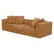 Davie Golden Yellow Performance Fabric 2 Piece Modular Sofa Sectional with Pillows