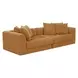 Davie Golden Yellow Performance Fabric 2 Piece Modular Sofa Sectional with Pillows
