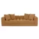 Davie Golden Yellow Performance Fabric 2 Piece Modular Sofa Sectional with Pillows