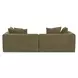 Davie Olive Performance Fabric 2 Piece Modular Sofa Sectional with Pillows