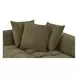 Davie Olive Performance Fabric 2 Piece Modular Sofa Sectional with Pillows