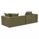 Davie Olive Performance Fabric 2 Piece Modular Sofa Sectional with Pillows