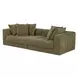 Davie Olive Performance Fabric 2 Piece Modular Sofa Sectional with Pillows