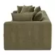 Davie Olive Performance Fabric 2 Piece Modular Sofa Sectional with Pillows