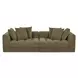 Davie Olive Performance Fabric 2 Piece Modular Sofa Sectional with Pillows