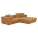 Davie Golden Yellow Performance Fabric 3 Piece Modular Nook Sectional with Pillows