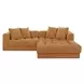Davie Golden Yellow Performance Fabric 3 Piece Modular Nook Sectional with Pillows