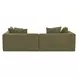 Davie Olive Performance Fabric 3 Piece Modular Nook Sectional with Pillows