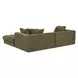 Davie Olive Performance Fabric 3 Piece Modular Nook Sectional with Pillows
