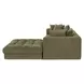 Davie Olive Performance Fabric 3 Piece Modular Nook Sectional with Pillows