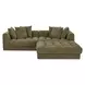 Davie Olive Performance Fabric 3 Piece Modular Nook Sectional with Pillows