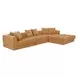 Davie Golden Yellow Performance Fabric 4 Piece Modular Lounge Sectional with Pillows