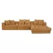 Davie Golden Yellow Performance Fabric 4 Piece Modular Lounge Sectional with Pillows