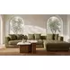 Davie Olive Performance Fabric 4 Piece Modular Lounge Sectional with Pillows