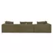 Davie Olive Performance Fabric 4 Piece Modular Lounge Sectional with Pillows