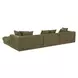 Davie Olive Performance Fabric 4 Piece Modular Lounge Sectional with Pillows