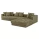 Davie Olive Performance Fabric 4 Piece Modular Lounge Sectional with Pillows