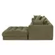 Davie Olive Performance Fabric 4 Piece Modular Lounge Sectional with Pillows