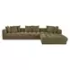 Davie Olive Performance Fabric 4 Piece Modular Lounge Sectional with Pillows