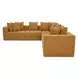 Davie Golden Yellow Performance Fabric Modular Classic L Sectional with Pillows