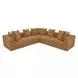 Davie Golden Yellow Performance Fabric Modular Classic L Sectional with Pillows