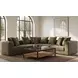 Davie Olive Performance Fabric 5 Piece Modular Classic L Sectional with Pillows