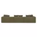 Davie Olive Performance Fabric 5 Piece Modular Classic L Sectional with Pillows