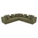 Davie Olive Performance Fabric 5 Piece Modular Classic L Sectional with Pillows
