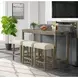 Turner Cream and Oak Upholstered 4 Piece Bar Table Set with USB Charging