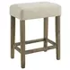 Turner Cream and Oak Upholstered 4 Piece Bar Table Set with USB Charging