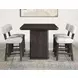 Oakley Black 60" Rectangular Counter Height Table with Storage