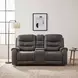 Oberon Dark Gray Double 77" Reclining Loveseat with Center Console