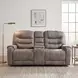 Oberon Grayish Brown 77" Double Reclining Loveseat with Center Console