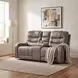 Oberon Grayish Brown 77" Double Reclining Loveseat with Center Console