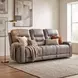 Oberon Grayish Brown 87" Double Reclining Sofa