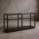 Glaze Onyx Rectangular Glass Top Console Table