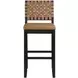 Reid Brown Vegan Leather Upholstered Bar Chair Set of 2