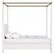 Haven Warm White Queen Upholstered Canopy Poster Bed