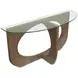 Lainey Almond Demilune Glass Top Sofa Table