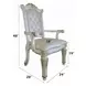 Vendome Cream Upholstered Executive Office Chair with Nailhead Trim