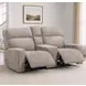 Traxton Jasper Taupe 79" Zero Gravity Triple Power Reclining Loveseat with Tilt Console and USB Charging
