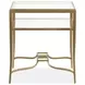 Serenelle Burnished Brass Rectangular Glass Top Occassional Table Set