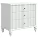 Haven Warm White 3 Drawer Nightstand with USB Charging