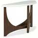 Elowen Vale Turkish Coffee and White Demilune Marble Top Sofa Table