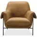 Ambroise Brown Leather Upholstered Club Chair