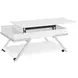 Zena White Rectangular Lift Top Cocktail Table with Casters